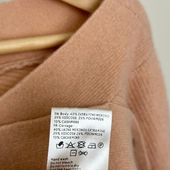 NANUSHKA Camerin Off Shoulder Sweater Apricot Pink Sz M {NN48} - Picture 8 of 9